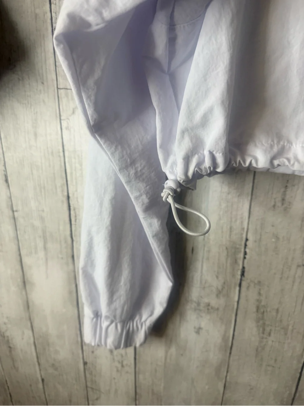 Alo white cropped quarter zip top pullover drawstring waist Size XXS